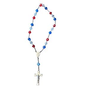 Red and Blue Beaded Rosary